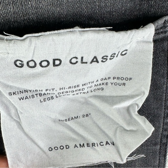 Good American Good Classic Slim Straight Jeans Crossover Black219 Size 2/26 NWOT - Picture 7 of 8